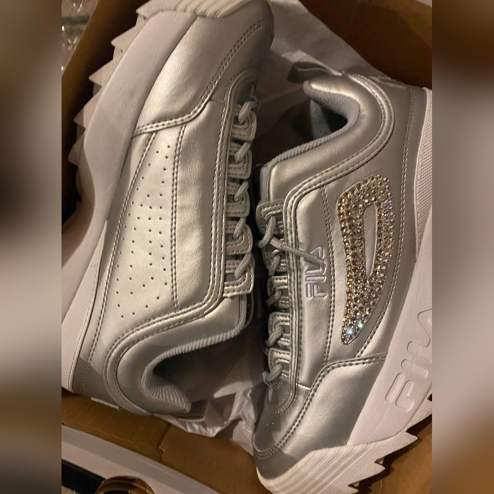 Bling silver filas